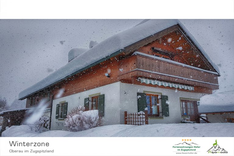 Winter am Ferienhaus im Zugspitzland