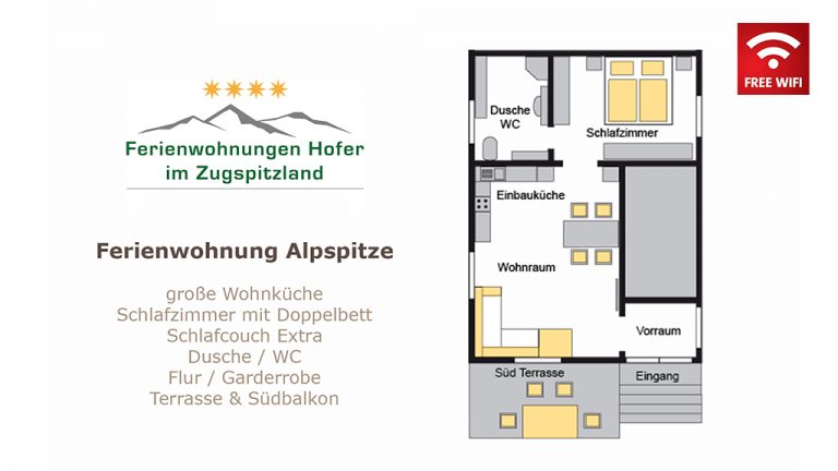 Ferienhaus Hofer im Zugspitzland - Ferienwohnung Alpspitze